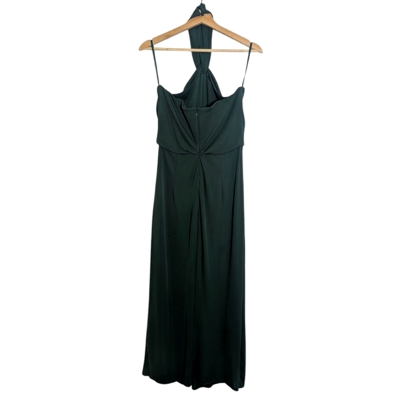 Cinq a Sept Emerald Green Kaily Draped Halter Dress Size 8 - Picture 3 of 8
